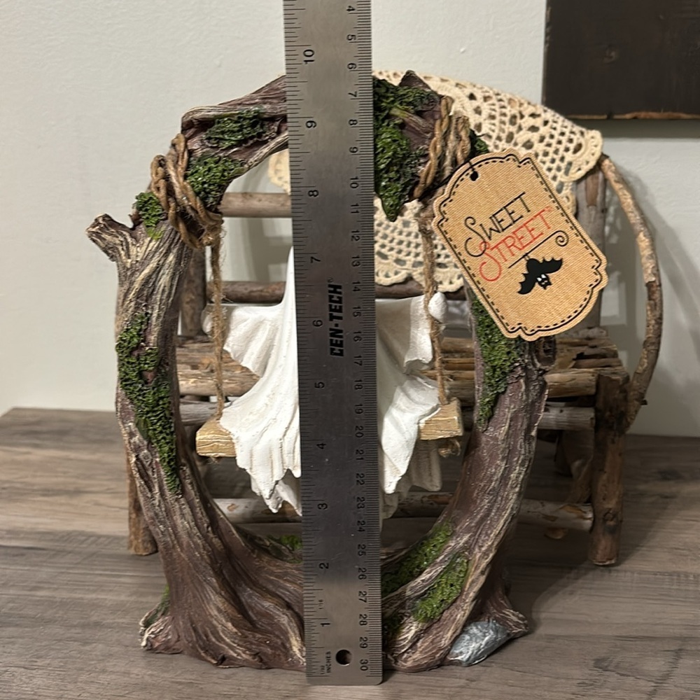 LAST ONE! SWEET STREET Ghost on Tree Swing Halloween Tabletop DecorNEW VIRAL - Picture 7 of 10